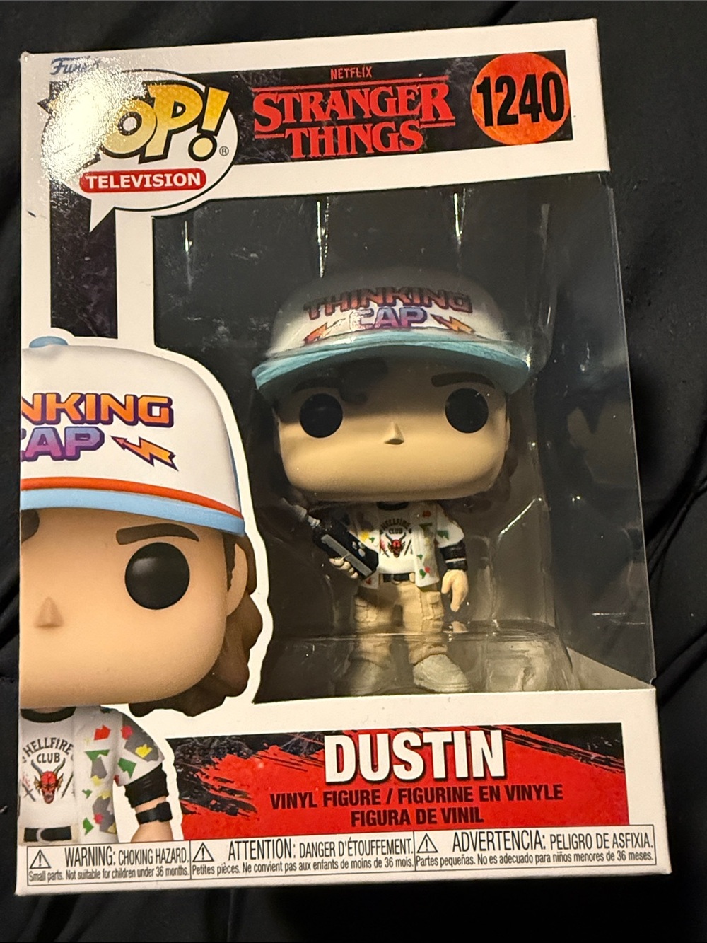 Funko Dustin Thinking Cap Pop! Vinyl with White and Light Blue Hat